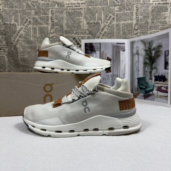 On Cloudnova White Pearl Running Shoes Womens Sneaker - Picture 3 of 7